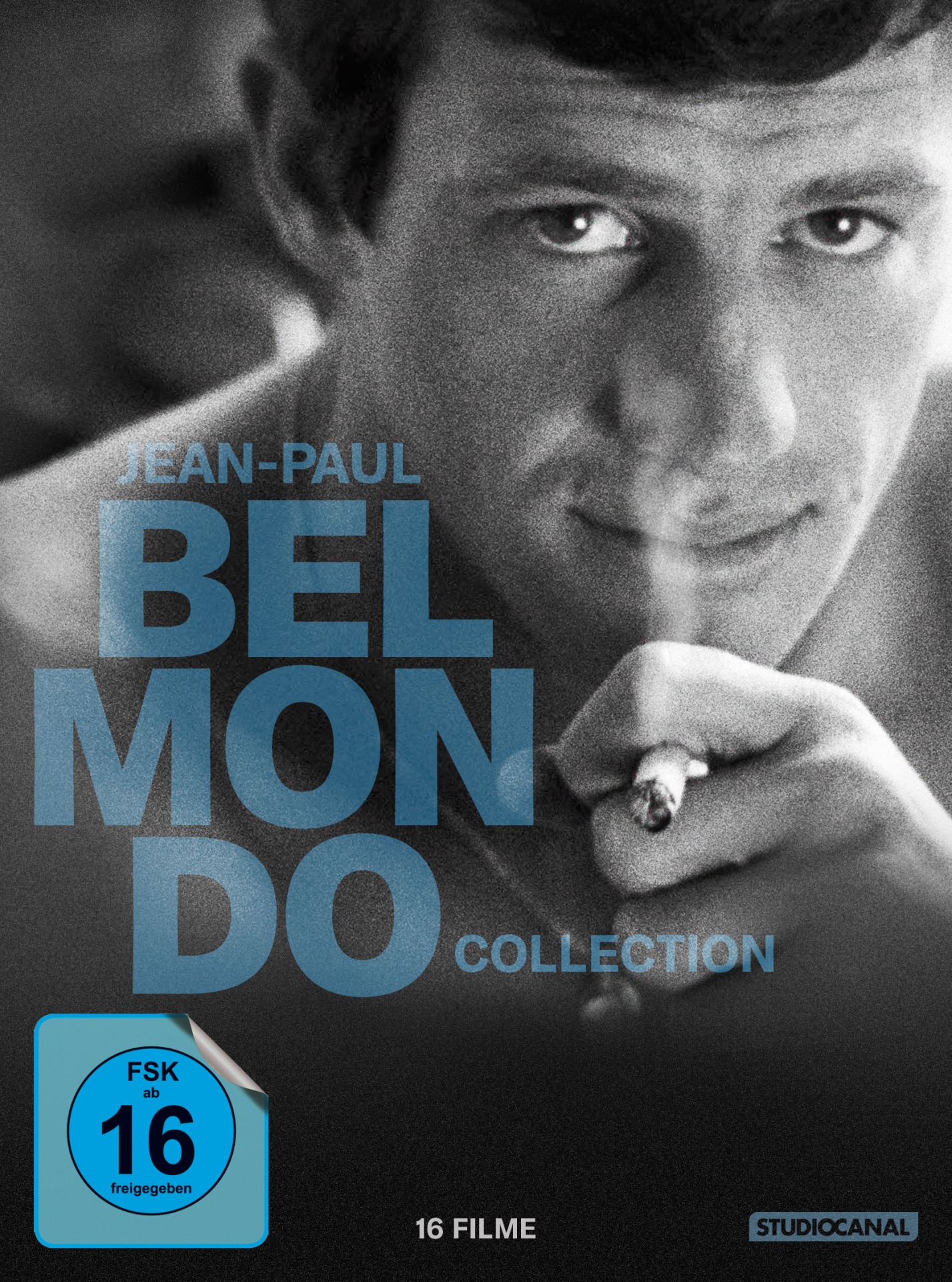 Belmondo Collection mit Außer Atem (Regie: Jean-Luc Godard), Eva und der Priester (Jean-Pierre Melville), Cartouche (Philippe de Broca), Ein Affe im Winter (Henri Verneuil), Der Teufel mit der weißen Weste (Jean-Pierre Melville), Elf Uhr nachts (Jean-Luc Godard), Der Dieb von Paris (Louis Malle), Musketiere mit Hieb und Stich (Jean-Paul Rappeneau), Angst über der Stadt (Henri Verneuil), Der Körper meines Feindes (Henri Verneuil), Ein irrer Typ (Claude Zidi), Der Windhund (Georges Lautner), Der Puppenspieler (Georges Lautner), Der Profi (Georges Lautner), Fröhliche Ostern (Georges Lautner), Der Boss (Alexandre Arcady). Mit Jean-Paul Belmondo, Jean Seberg, Jean Gabin, Jeanne Moreau, Raquel Welch.