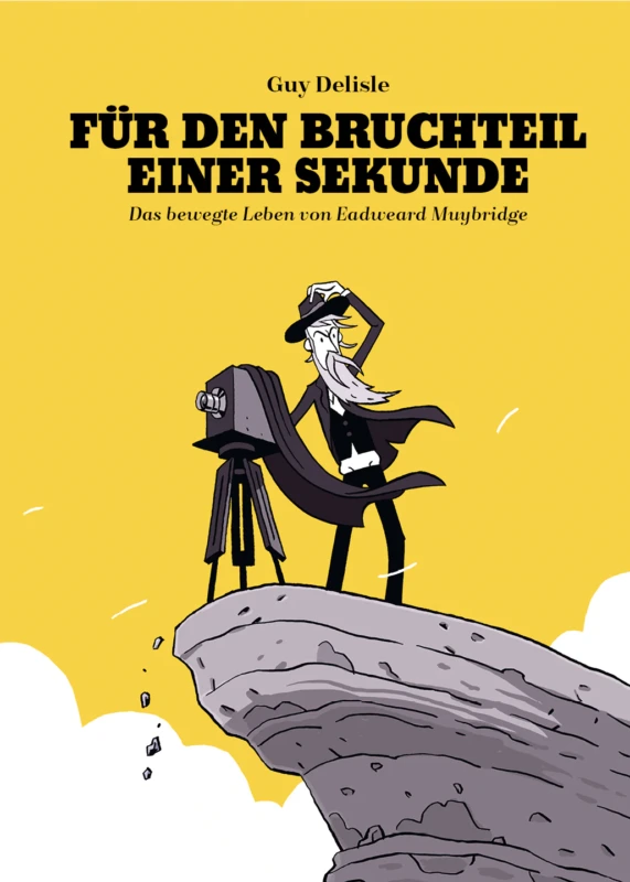 Guy Delisle: Für den Buchteil einer Sekunde. Aus dem Französischen von Ulrich Pröfrock. Reprodukt Verlag 2025. 208 Seiten. 26,- Euro. Hier bestellen https://reprodukt.com/products/fur-den-bruchteil-einer-sekunde-das-bewegte-leben-von-eadweard-muybridge?_pos=1&_sid=d2efe262f&_ss=r