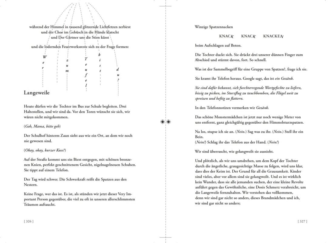 Screenshot einer Doppelseite aus Maddie Mortimers Roman »Atlas unserer spektakulären Körper« in der Übersetzung von Maria Meinel