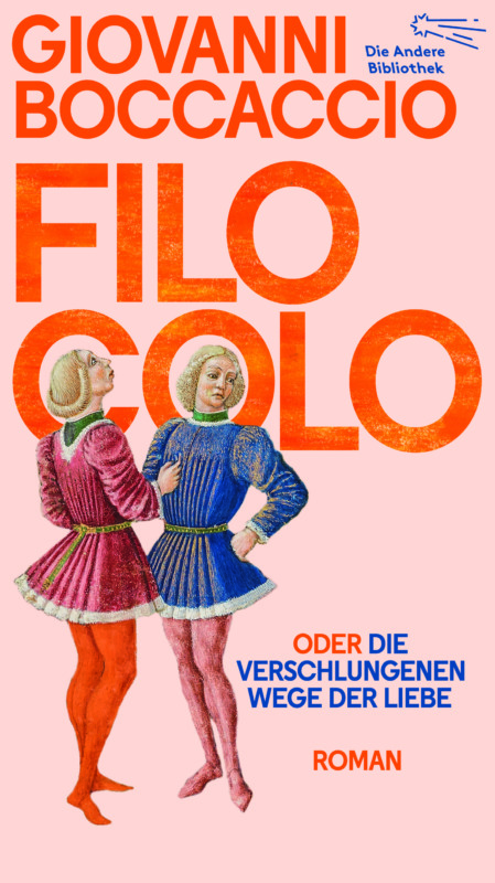 Giovanni Boccaccio: Filocolo oder Die verschlungenen Wege der Liebe. Aus dem Italienischen von Moritz Rauchhaus. Die Andere Bibliothek 2025. 864 Seiten. 66 Euro. Hier bestellen https://www.aufbau-verlage.de/die-andere-bibliothek/filocolo/978-3-8477-0488-1 